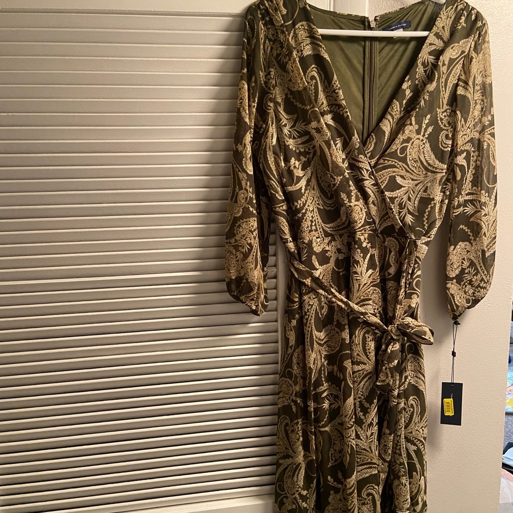 Tommy Hilfiger Midi Dress in Green Size 14 NWT